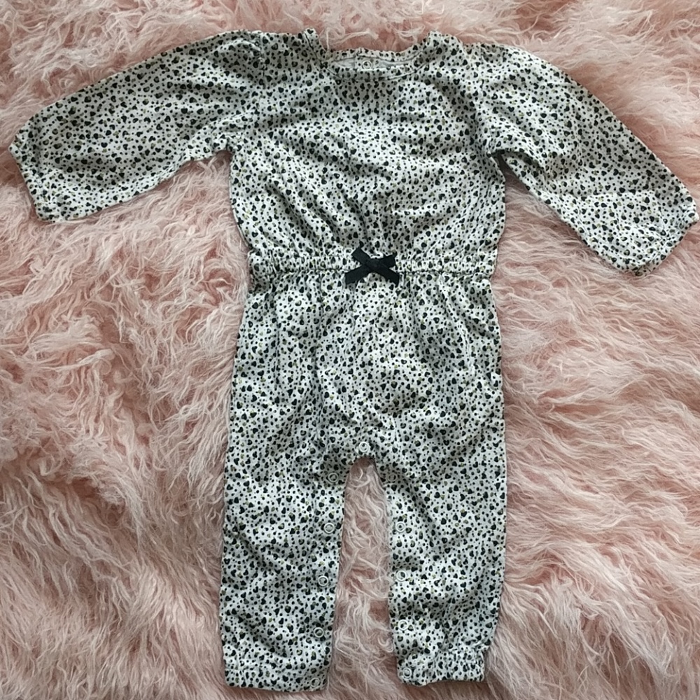 Leopard heart print long sleeve pants suit